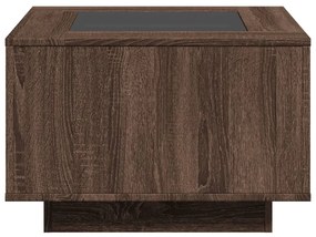 Mesa de centro c/ LEDs 60x60x40 cm derivados de madeira