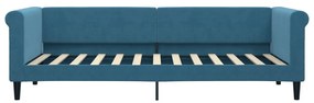Sofá-cama com gavetão 80x200 cm veludo azul