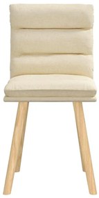 Cadeiras de jantar 2 pcs tecido cor creme