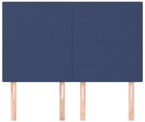 Cabeceira de cama 4 pcs tecido 72x5x78/88 cm azul