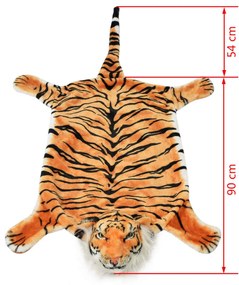 Tapete tigre de pelúcia 144 cm castanho