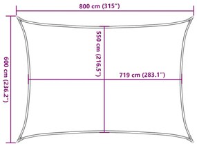 Para-sol estilo vela 160 g/m² 6x8 m PEAD verde-claro