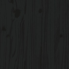 Cama de paletes de casal 135x190 cm pinho maciço preto
