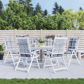 vidaXL Almofadões cadeiras altas de jardim 6 pcs tecido xadrez cinza