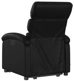 Poltrona massagens reclinável elevatória couro artificial preto