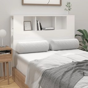 Armário de cabeceira 120x18,5x102,5 cm branco brilhante