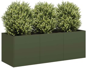 vidaXL Vaso floreira 120x40x40 cm aço laminado a frio verde