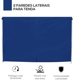 Outsunny 2 Paredes Laterais para Tenda 3x2 m Parede Lateral de Tecido