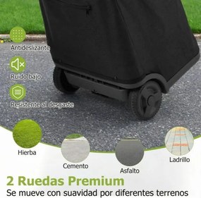 Carrinho de compras dobrável 50L utilitário portátil de alumínio com 3 bolsos e pega retrátil leve Preto