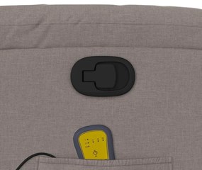 Poltrona de massagens reclinável tecido cinzento-acastanhado