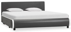 vidaXL Estrutura cama c/ gavetas 160x200 cm couro artificial antracite