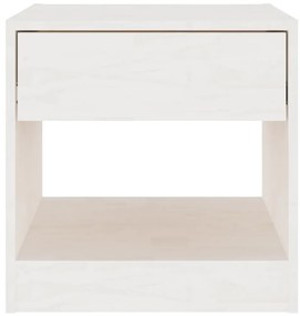 Mesa de cabeceira 40x31x40 cm pinho maciço branco