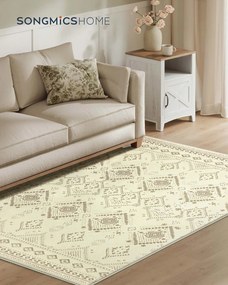 Tapete Boho 120 x 170 cm, felpudo, bege areia