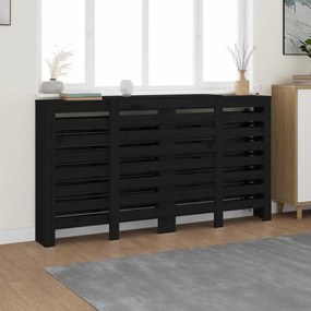 vidaXL Cobertura de radiador 210x21x85 cm pinho maciço preto