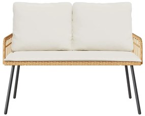 Banco de Jardim vidaXL Natural 114x64x78 cm em Rattan Sintético