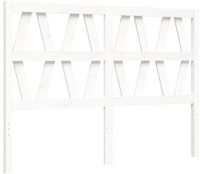 Estrutura de cama de casal c/ cabeceira madeira maciça branco
