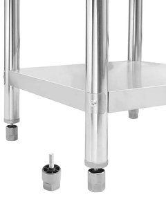 Mesa cozinha rebordo antissalpicos 100x60x93 cm aço inoxidável