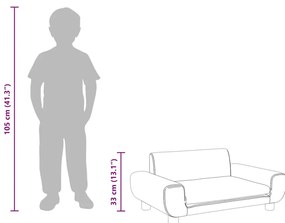 Sofá infantil 70x45x33 cm veludo cinzento-escuro