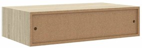 Prateleira de parede c/ gaveta MDF 40x23,5x10cm carvalho/branco