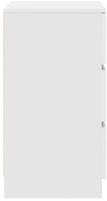 Mesas de cabeceira 3 gavetas 2 pcs 39x35x65cm branco