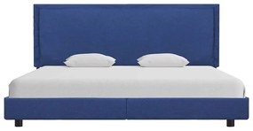 Estrutura de cama sem colchão 150x200 cm tecido azul