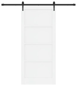 Porta Deslizante vidaXL com Conjunto de Ferragens Brancas 93x211 cm Ma