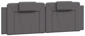 Estrutura de cama c/ luzes LED 160x200cm couro artificial cinza