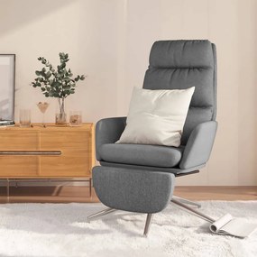 3097524 vidaXL Cadeira de descanso c/ apoio de pés tecido cinzento-claro