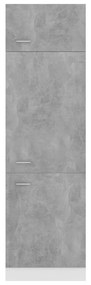 Armário para frigorífico 60x57x207 cm contraplacado cinza