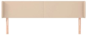 Cabeceira cama abas couro artificial 163x16x78/88 cm cappuccino