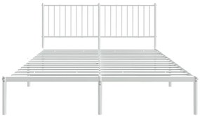 Estrutura de cama com cabeceira 160x200 cm metal branco