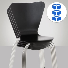 Cadeira para cozinha e sala de jantar empilhável Calisto 45 x 85 x 49 cm Preto