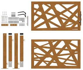 Portão de jardim 105x105 cm design de luz em aço resistente