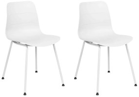 Conjunto de 2 cadeiras de jantar brancas LOOMIS Beliani