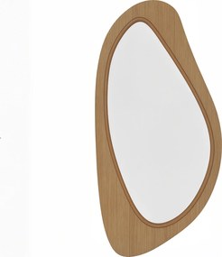 HOMCOM Espelho de Parede com Moldura de Folheado de Pinho para Quarto e Sala de Estar, 91,5 x 45 x 3 cm, Madeira natural | Aosom Portugal
