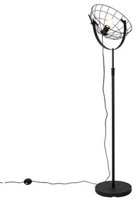 Candeeiro de pé industrial preto 35 cm ajustável - Hanze