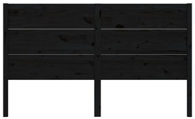 Cabeceira de cama 206x4x100 cm pinho maciço preto