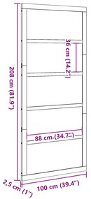 Porta de Celeiro Castanha 100x208 cm Madeira Sólida Pinheiro