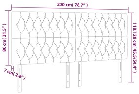 Cabeceira de cama 4 pcs tecido 100x7x78/88 cm cinzento-escuro