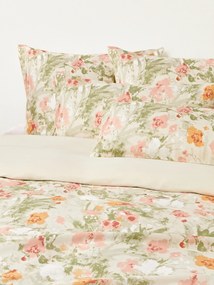 Capa de edredão em cetim de algodão com padrão floral Anthea