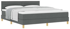 Cama Box com Colchão Cinza Escura 180x200 cm em Tecido