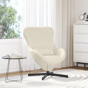 Cadeira de Ovo vidaXL Veludo Creme