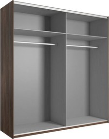 Roupeiro Felelie 100, Carvalho Flagstaf escuro, Preto matte, Cobre, 213x200x64cm, 153 kg, Portas para roupeiro: Deslizante, Número de prateleiras: 2, Número de prateleiras: 2