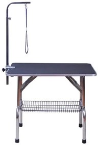 Mesa de Cabeleireiro para Animais de Estimação  - Aço, Alumínio, Chapa Anti-riscos e Borracha - 90x60x75 cm