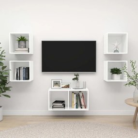 vidaXL 5 pcs conjunto de móveis de TV contraplacado branco
