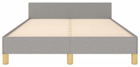 Estrutura de cama sem colchão 120x200 cm tecido cinzento-claro