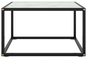 Mesa de centro 60x60x35 cm vidro mármore branco