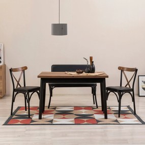 Conjunto de Mesa de Jantar Extensível e Cadeiras Oliver – Preto – Mesa