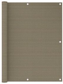 vidaXL Tela de varanda 120x300 cm PEAD cinzento-acastanhado