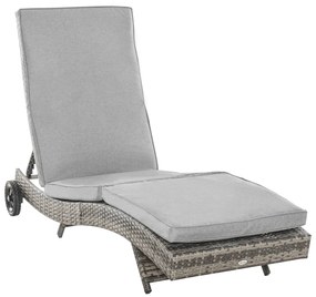Espreguiçadeira de Vime Reclinável Espreguiçadeira de Jardim com Forma